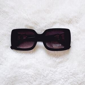 Camille Black Oversized Square Sunglasses